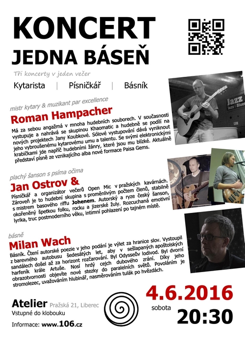 Jan Ostrov, Roman Hampacher a Milan Wach - Koncert jedna báseň | 4.6.2016