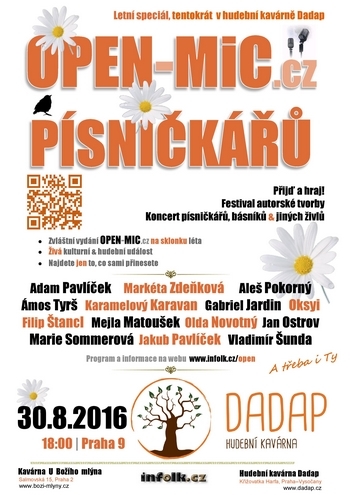Letní speciál OPEN písničkářů 2016 | 30.8.2016