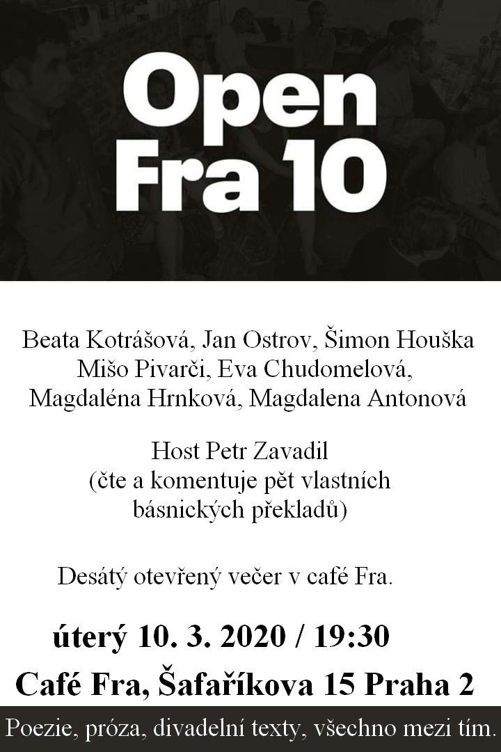 Autorské čtení poezie v Café Fra
